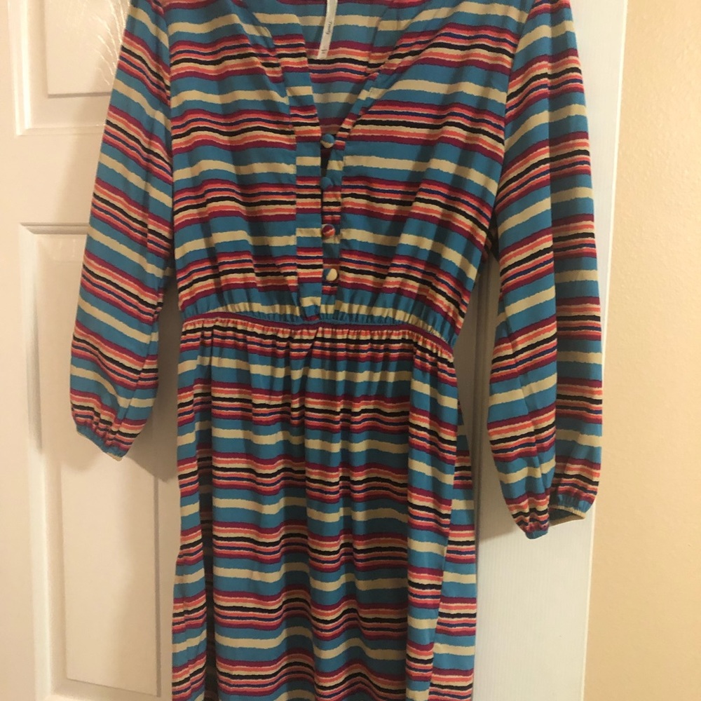 Trinity Striped Dress NWT with faux buttons
